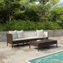 Garden furniture set 6 pieces with brown synthetic rattan cushions by vidaXL, Garden sets - Ref: Foro24-3056981, Price: 302,9...