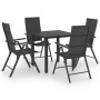 Juego de comedor para jardín 5 piezas negro de vidaXL, Conjuntos de jardín - Ref: Foro24-3060047, Precio: 388,92 €, Descuento: %