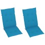 Garden chairs 2 pcs with blue cushions solid teak wood by vidaXL, Garden chairs - Ref: Foro24-3062380, Price: 252,94 €, Disco...