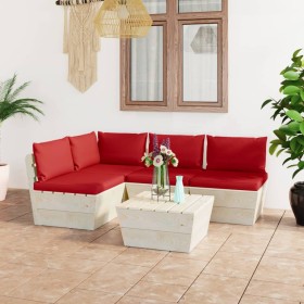 5-piece pallet garden furniture and fir wood cushions by vidaXL, Garden sets - Ref: Foro24-3063486, Price: 419,51 €, Discount: %