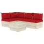 5-piece pallet garden furniture and fir wood cushions by vidaXL, Garden sets - Ref: Foro24-3063486, Price: 419,88 €, Discount: %