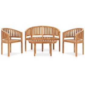 4-piece solid teak wood garden furniture set by vidaXL, Garden sets - Ref: Foro24-3059961, Price: 686,36 €, Discount: %