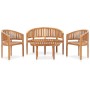 4-teiliges Gartenmöbel-Set aus massivem Teakholz von vidaXL, Gartensets - Ref: Foro24-3059961, Preis: 701,22 €, Rabatt: %