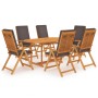 Garden dining set 7 pieces solid teak and gray cushions by vidaXL, Garden sets - Ref: Foro24-3059530, Price: 1,00 €, Discount: %