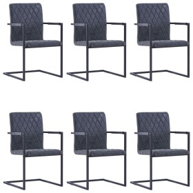 Cantilever dining chairs 6 units black synthetic leather by vidaXL, dining chairs - Ref: Foro24-278633, Price: 532,39 €, Disc...