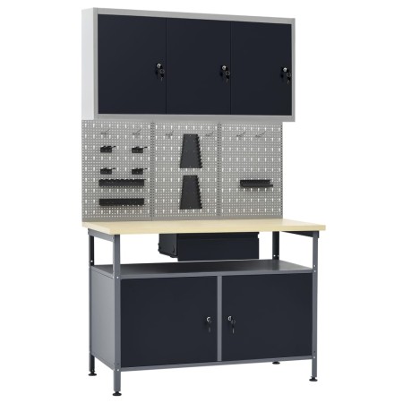 Workbench with three wall panels and a cabinet by vidaXL, Work tables - Ref: Foro24-3053437, Price: 428,61 €, Discount: %