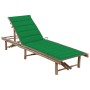 Garden lounger with bamboo cushion by vidaXL, Loungers - Ref: Foro24-3061637, Price: 203,93 €, Discount: %