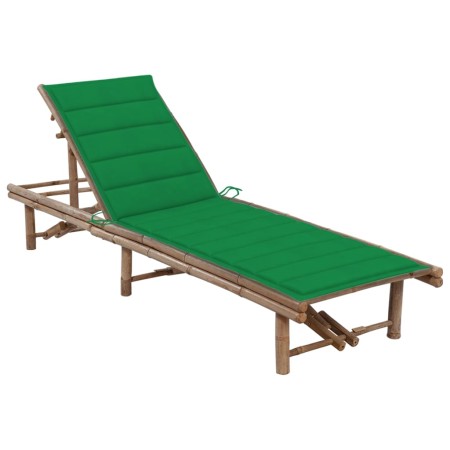 Garden lounger with bamboo cushion by vidaXL, Loungers - Ref: Foro24-3061637, Price: 203,93 €, Discount: %