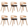 Dining chairs 6 pcs curved wood black synthetic leather by vidaXL, dining chairs - Ref: Foro24-278855, Price: 667,86 €, Disco...