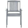 Garden chairs with cushions 4 pcs solid gray acacia wood by vidaXL, Garden chairs - Ref: Foro24-3061260, Price: 260,21 €, Dis...