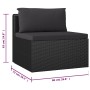 Garden furniture set 9 pieces with black synthetic rattan cushions by vidaXL, Garden sets - Ref: Foro24-3059498, Price: 858,4...