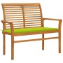 Teak wood garden bench with bright green cushion 112 cm by vidaXL, garden benches - Ref: Foro24-3062660, Price: 140,94 €, Dis...