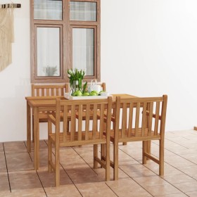 Conjunto de comedor de jardín 5 piezas madera maciza de teca de vidaXL, Conjuntos de jardín - Ref: Foro24-3059935, Precio: 71...