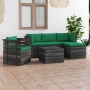 Pallet garden furniture 6 pieces with solid pine wood cushions by vidaXL, Garden sets - Ref: Foro24-3061856, Price: 508,66 €,...