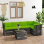 Pallet furniture for garden, 6 pieces with solid pine wood cushions. by vidaXL, Garden sets - Ref: Foro24-3061958, Price: 554...