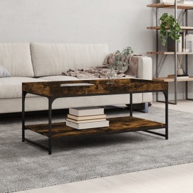 Smoked oak engineered wood coffee table 100x49x45 cm by vidaXL, Coffee table - Ref: Foro24-832805, Price: 36,99 €, Discount: %