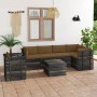 Pallet furniture for garden 7 pcs solid pine wood cushions by vidaXL, Garden sets - Ref: Foro24-3061967, Price: 676,96 €, Dis...