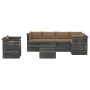 Pallet furniture for garden 7 pcs solid pine wood cushions by vidaXL, Garden sets - Ref: Foro24-3061967, Price: 676,96 €, Dis...