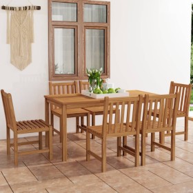 Garden dining set 7 pieces solid teak wood by vidaXL, Garden sets - Ref: Foro24-3059938, Price: 789,99 €, Discount: %