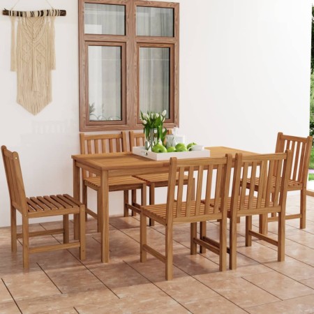 Conjunto de comedor de jardín 7 piezas madera maciza de teca de vidaXL, Conjuntos de jardín - Ref: Foro24-3059938, Precio: 82...