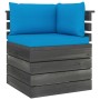 Ecksofa aus Gartenpaletten mit Kissen aus Kiefernholz von vidaXL, Modulare Sofas für den Außenbereich - Ref: Foro24-3061651, ...