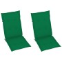 Garden chairs 2 pcs with green cushions solid teak wood by vidaXL, Garden chairs - Ref: Foro24-3062381, Price: 257,50 €, Disc...