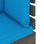 Corner sofa made of garden pallets with pine wood cushions by vidaXL, Modular outdoor sofas - Ref: Foro24-3061651, Price: 110...