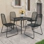 Black PVC rattan 5-piece garden dining set by vidaXL, Garden sets - Ref: Foro24-3060113, Price: 351,99 €, Discount: %