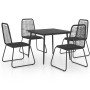 Black PVC rattan 5-piece garden dining set by vidaXL, Garden sets - Ref: Foro24-3060113, Price: 351,99 €, Discount: %