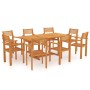 Conjunto de comedor de jardín 9 piezas madera maciza de teca de vidaXL, Conjuntos de jardín - Ref: Foro24-3059574, Precio: 86...