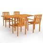 Garden dining set 5 pieces solid teak wood by vidaXL, Garden sets - Ref: Foro24-3059599, Price: 641,65 €, Discount: %