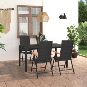 Garden dining set 5 pieces black and brown by vidaXL, Garden sets - Ref: Foro24-3060084, Price: 486,69 €, Discount: %