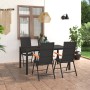 Juego de comedor para jardín 5 piezas negro y marrón de vidaXL, Conjuntos de jardín - Ref: Foro24-3060084, Precio: 486,69 €, ...