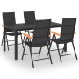 Juego de comedor para jardín 5 piezas negro y marrón de vidaXL, Conjuntos de jardín - Ref: Foro24-3060084, Precio: 486,69 €, ...