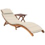 Garden lounger with table and cushion in solid acacia wood by vidaXL, Loungers - Ref: Foro24-3061589, Price: 190,14 €, Discou...