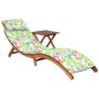 Garden lounger with table and cushion in solid acacia wood by vidaXL, Loungers - Ref: Foro24-3061599, Price: 187,67 €, Discou...