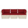 3-Sitzer-Gartensofa mit Kissen aus Tannenholz von vidaXL, Gartensets - Ref: Foro24-3063405, Preis: 252,25 €, Rabatt: %