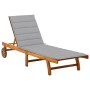 Garden lounger with solid acacia wood cushion by vidaXL, Loungers - Ref: Foro24-3061345, Price: 204,45 €, Discount: %