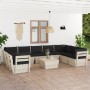 10-teilige Paletten-Gartenmöbel und Kissen aus Fichtenholz von vidaXL, Gartensets - Ref: Foro24-3063631, Preis: 825,15 €, Rab...