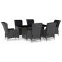 Set comedor jardín 7 pzas cojines ratán sintético gris oscuro de vidaXL, Conjuntos de jardín - Ref: Foro24-3060136, Precio: 1...