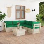 6-piece pallet garden furniture and fir wood cushions by vidaXL, Garden sets - Ref: Foro24-3063533, Price: 477,30 €, Discount: %