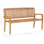 Stackable garden bench with teak wood cushion 159 cm by vidaXL, garden benches - Ref: Foro24-3063326, Price: 242,99 €, Discou...