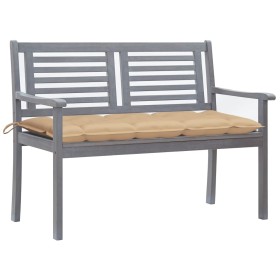 2-seater garden bench in gray eucalyptus wood and 120 cm cushion by vidaXL, garden benches - Ref: Foro24-3061041, Price: 182,...