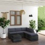 Garden pallet furniture 6 pieces and solid pine wood cushions by vidaXL, Garden sets - Ref: Foro24-3061923, Price: 496,83 €, ...