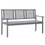 3-seater garden bench in gray eucalyptus wood and 150 cm cushion by vidaXL, garden benches - Ref: Foro24-3061053, Price: 200,...