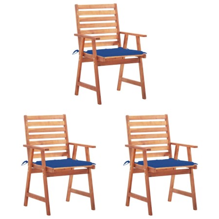 Garden dining chairs and cushions 3 pcs solid acacia wood by vidaXL, Garden chairs - Ref: Foro24-3064357, Price: 200,99 €, Di...