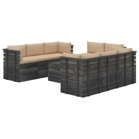 Pallet furniture for garden 9 pcs solid pine wood cushions by vidaXL, Garden sets - Ref: Foro24-3062058, Price: 795,56 €, Dis...