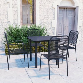 5-teiliges Garten-Essset aus Glas und schwarzem Stahl von vidaXL, Gartensets - Ref: Foro24-3060208, Preis: 294,77 €, Rabatt: %