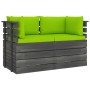 2-Sitzer-Gartensofa aus Paletten und Kissen aus massivem Kiefernholz von vidaXL, Gartensets - Ref: Foro24-3061742, Preis: 216...