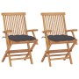 Garden chairs 2 pcs teak wood with anthracite gray cushions by vidaXL, Garden chairs - Ref: Foro24-3062502, Price: 176,38 €, ...